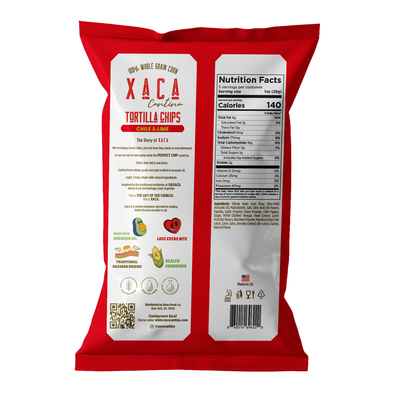 Xaca Avocado Oil Chips Chile & Lime