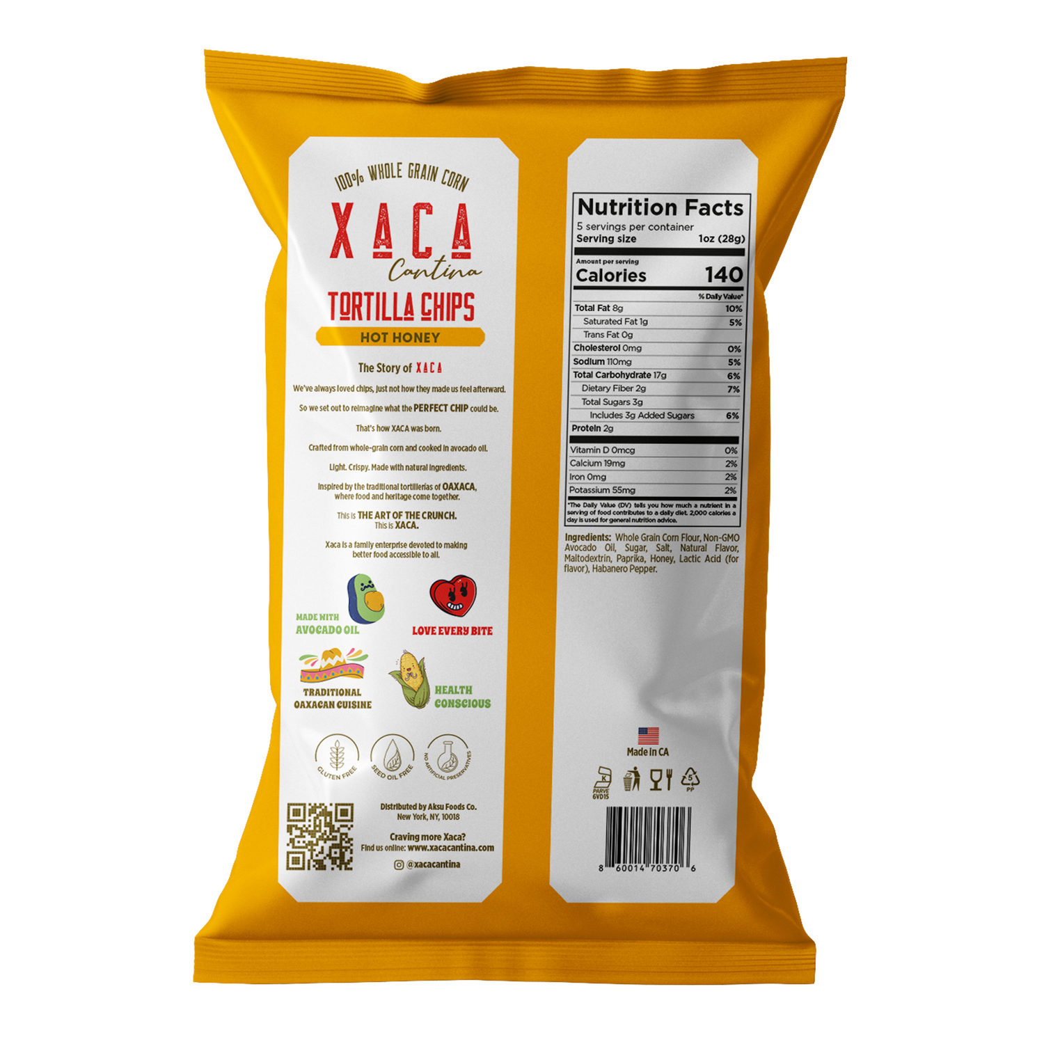 Xaca Avocado Oil Chips Hot Honey